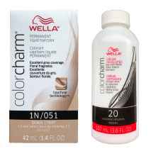 (With Developer) Wella Color Charm Permanent Liquid Hair Color 1N Black