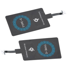 Type C Wireless Charger Receiver 2PCS Slim Compact Adapter for Mobile Phones