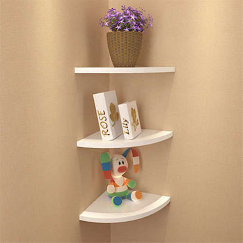 Corner shelf, bookcase, wall-mounted, punch-free, fan-shaped shelf B 2