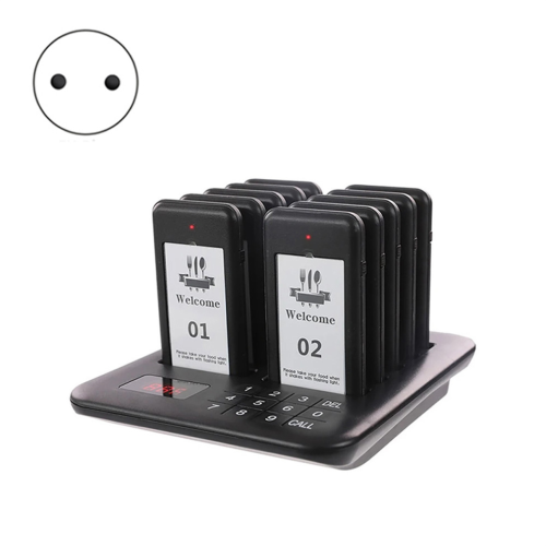 Wireless Restaurant Pager + 10 Coasters, Buzzer Pager Receiver, EU Plug 1