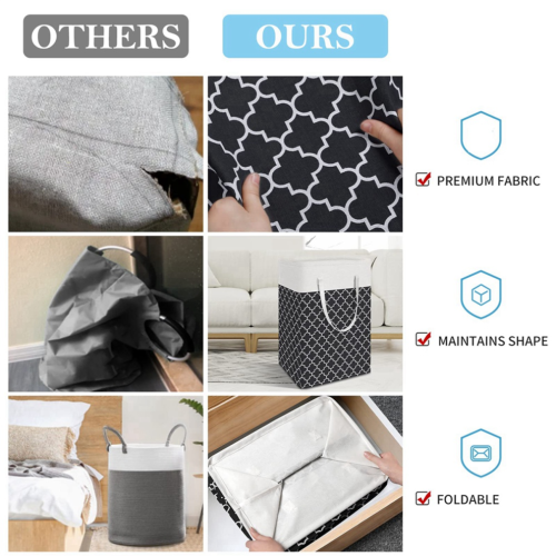 Waterproof laundry basket, tall laundry hamper, bedroom, bathroom 2