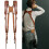 Double shoulder strap for camera, adjustable, for camera, shoulder strap, brown 2