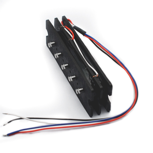 Offset magnetic column dual coil pickup resistance: Neck - 17K 2