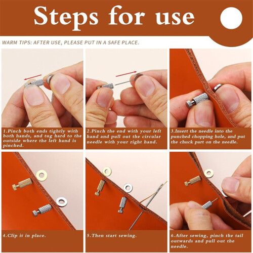 20 seam positioning needles, 2 sizes, for leather hand sewing. 2