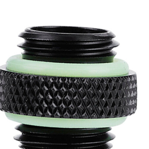 2Pcs Water Cooling Dual External Thread Copper Compression Fittings - Black 1
