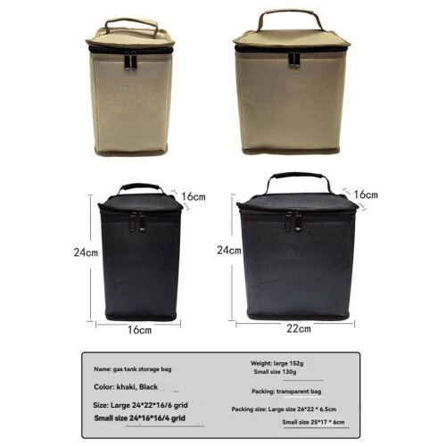 Camping Gas Tanks Storage Bag Protective Cover Black Small 1