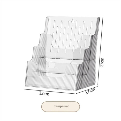 A4 file display, transparent storage box, A4, single-layer file sorter, white 1