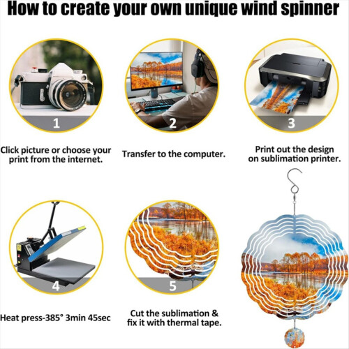 10er-Packung Aluminium-Sublimations-Windspinner-Rohlinge 1