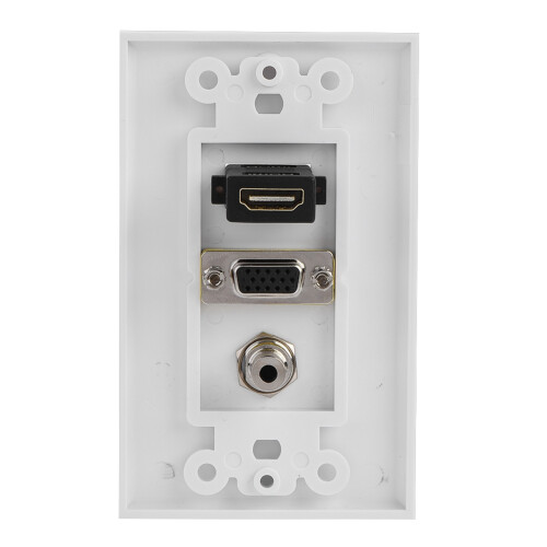 Multi-function Audio Video 3 in 1 Panel Outlet with HDMI VGA 3.5mm Female AU 2