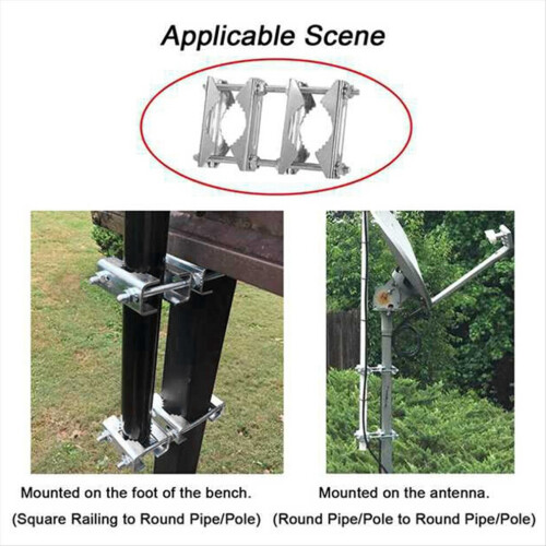Doppelte Antennenmastklemme, V-Backenblock mit Schrauben 2