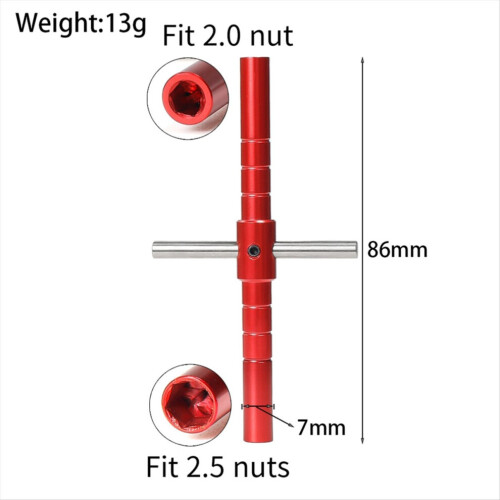 2.0 2.5 Hex Nut Tool for 1/18 1/24 RC Crawler Car Red 2