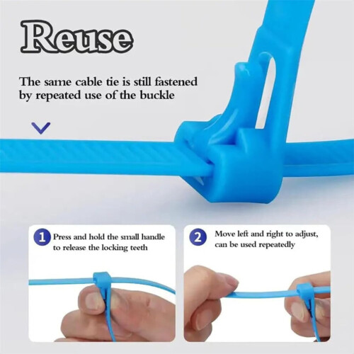 200 self-locking premium nylon cable ties with buckle 2