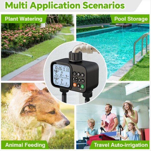 Solar-powered irrigation timer for household use, LCD, automatic irrigation system 1