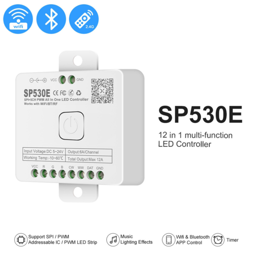 WiFi LED Controller SP530E PWM SPI Pixel Dimmer with Voice Control 2