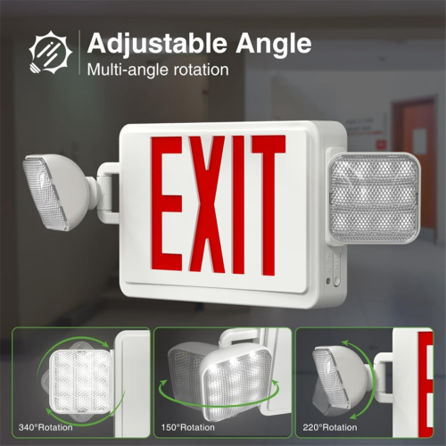 LED emergency exit sign with emergency lighting, emergency exit sign for businesses 1