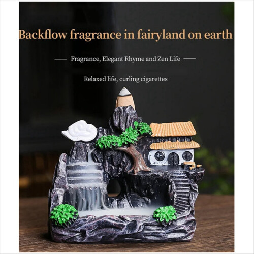 High Mountain Flowing Waterfall Backflow Incense Burner, E 1