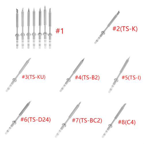 7-Pack Stainless Steel Soldering Tips for TS100, Durable & Precise 2