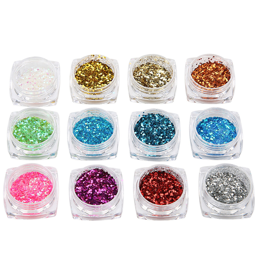 Geometric Glitter Decoration Nail Art
