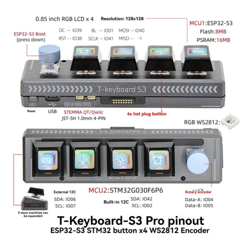 T-Keyboard-S3 Pro ESP32-S3 Keyboard Development Board, A 1