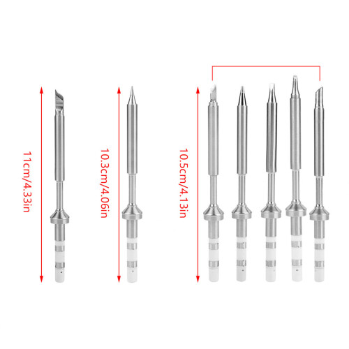 7pcs Stainless Steel Soldering Tips Small & Precise Replacement for TS100 Iron 1