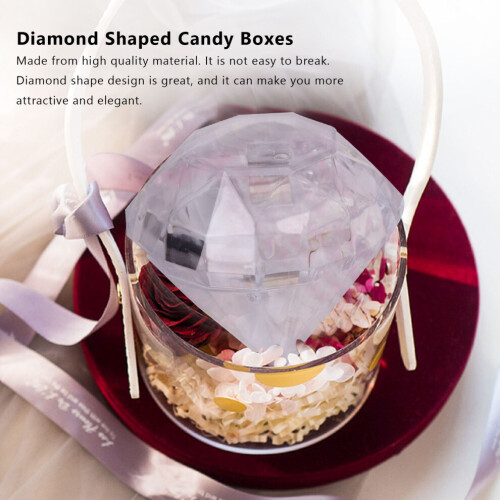 12PCS Transparent Diamond Shape Candy Box Wedding Favor Gift Boxes 2