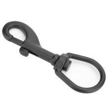316 Edelstahl Einzelschlaufe Taucherhaken Drehscheibe Augenkarabiner - Schwarz (100MM)