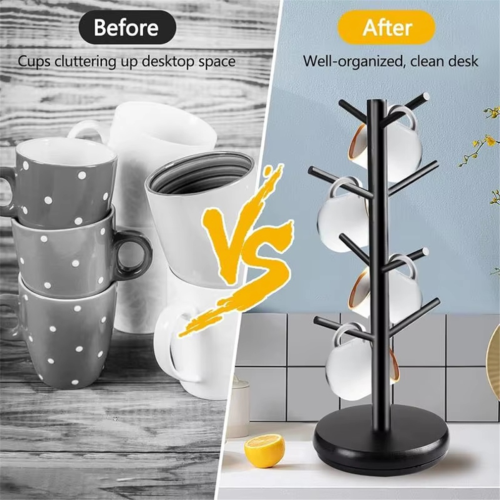 Coffee cup tree, 360 degree rotating coffee cup tree with 8 hooks 2