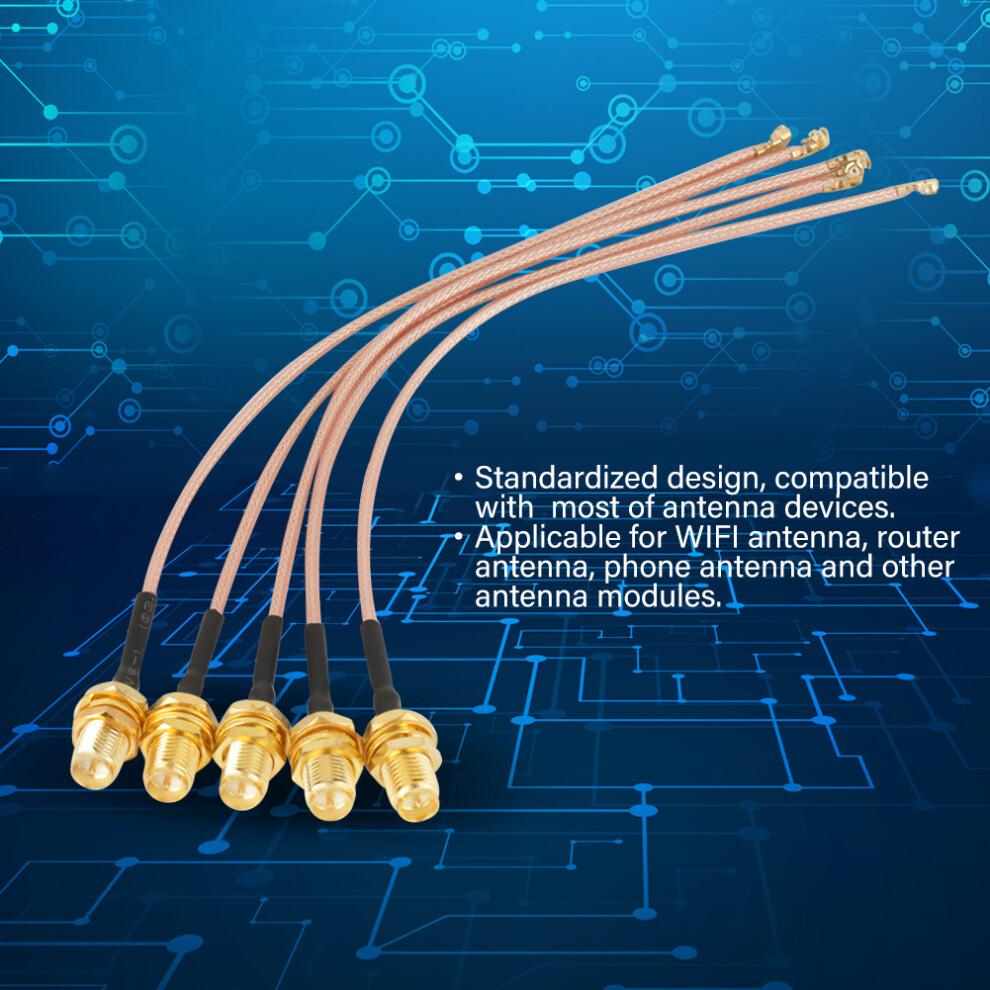 5x RPSMA Female RF Coax Cable 15cm