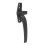 Aluminium Alloy Window Handle for Push Casement External Lock Flat Open Black 15