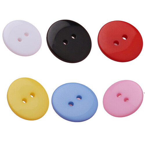 Assorted Color Round Resin Two Hole Sewing On Button For-yellow 2