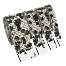 Glass Rhinestones Ribbon Roll 4 6 8 10 Row For Wedding-Model C