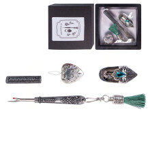 Outil de couture complet avec enfile-aiguille-argent B