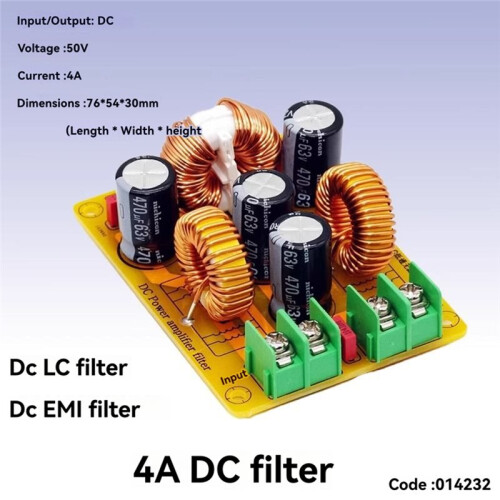 LC EMI Filter Board Low Pass EMC HiFi High Frequency Filter Switching Power Supply Ripple Filtering for Amp 4A 2