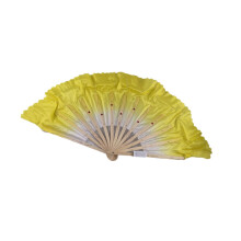 Light up Rave Folding Fan for Dancing LED Handheld Fan-Yellow