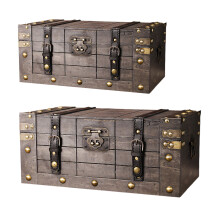 Handmade Antique Style Lockable Wooden Trinket-big and small