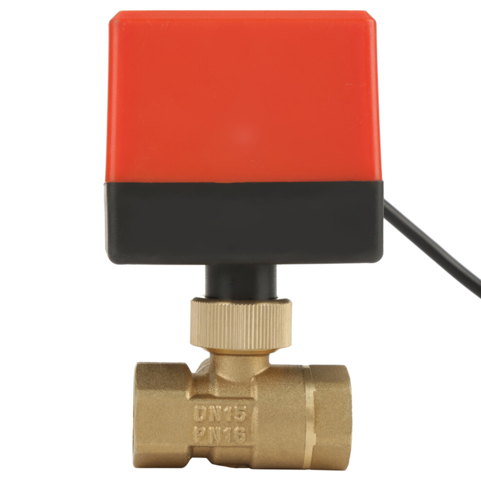 G1/2" Brass 3-Way Motorized Ball Valve 220Vac Flow Control 8741392685421