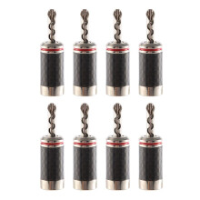 8 PçS Plugues Banana Hi-End HIFI DIY Fibra de Carbono Banhado um Cobre RóDio Conector de ÁUdio Plugue Plugue Conector Banana