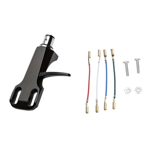 Vinyl Record Player Headshell Phonograph Turntable Replacement Headshell with 4pcs Wires for Record Player C 2