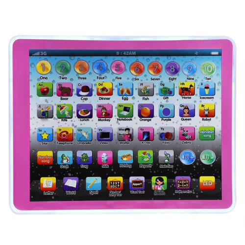 Interactive Toy Tablet Pink Letters Numbers