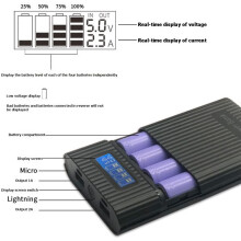 18650 Charger Power Box LCD Digital Display 4x18650 Battery Holder Portable Fast Charging Mobile Power Bank Box A