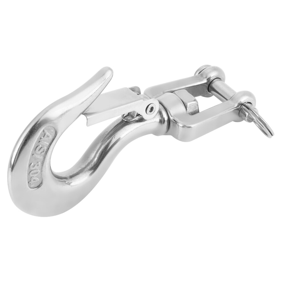 Heavy Duty Stainless Steel Swivel Lifting Hook 650Kg With Latch For Rigging 4621392686526
