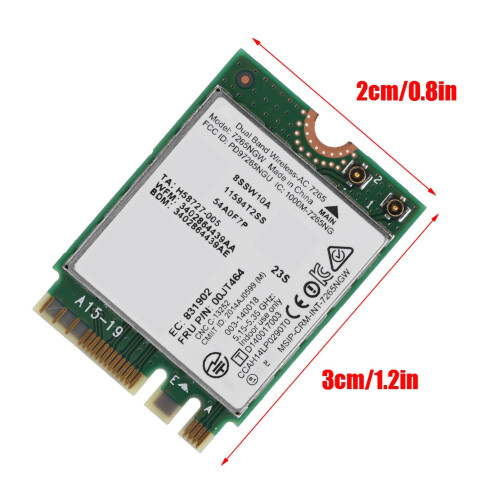 Dual Band Wireless-AC 7265 Network Card 867M Bluetooth 4.0 Compact 2