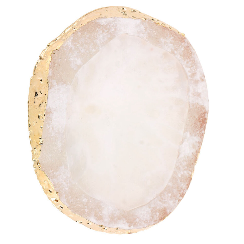 DIY Nail Art Palette Resin White Dish with Gold Edges Manicure Tool