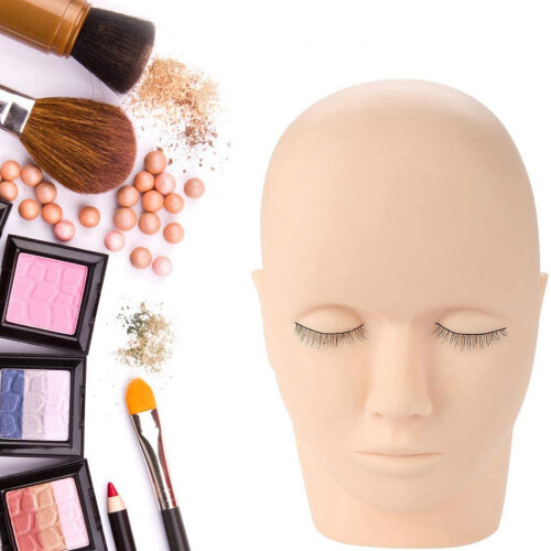 Soft Silicone Eyelash & Makeup Practice Headform 24.3x15.5cm 2