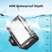 Lampe de Plongée LED Étanche 2500-9000 K 200 K, Portée Sous-Marine 40 M, Batterie Intégrée, pour Photographie Sous-Marine.
