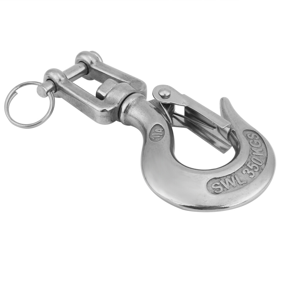 304 Stainless Steel Swivel Eye Clevis Hook 350Kg 110Mm Silver 8361392691781
