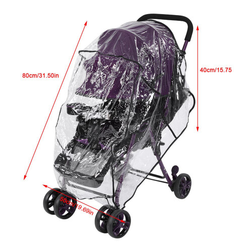 Windproof Baby Stroller Rain Cover Transparent 80*50*40cm 2