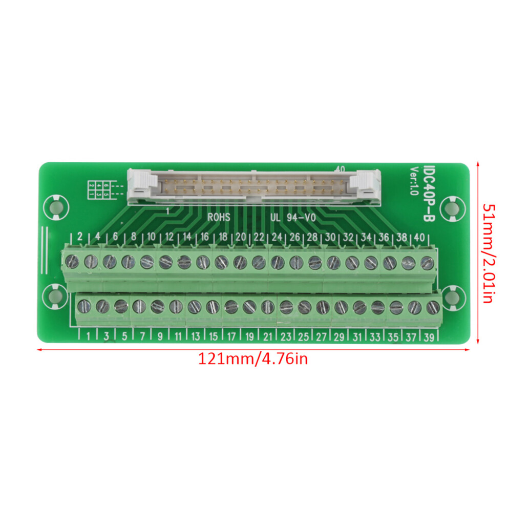 Idc40p 40Pin Male Header Breakout Board 121 X 51Mm Green 9301392873281