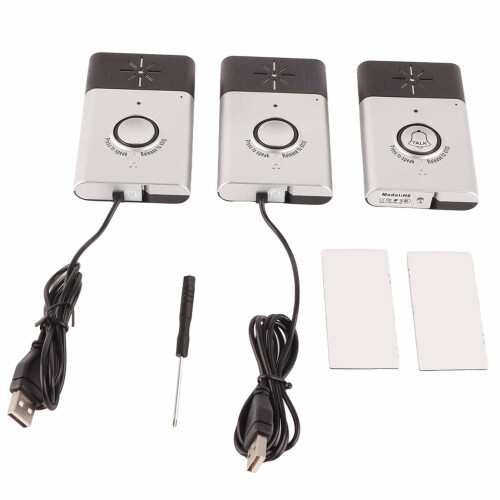 Wireless Voice Intercom Doorbell Kit Silver 200m Range Indoor/Outdoor