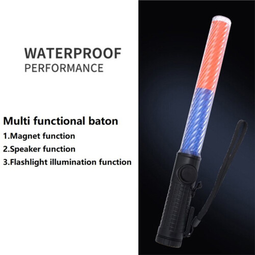39cm Built in Rechargeable Battery for Command Stick Warning Flashing Light LED Road Traffic Fluorescent Rod EU PLUG 2